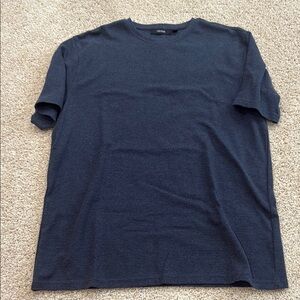 Hedge Dark Blue ribbed Short Sleeve Tee